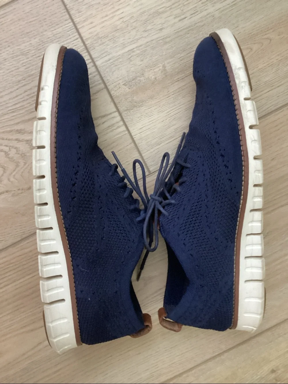 Cole Haan ZERØGRAND Stitchlite™ Wingtip Oxford Marine Blue Size 9.5 Smart Casual